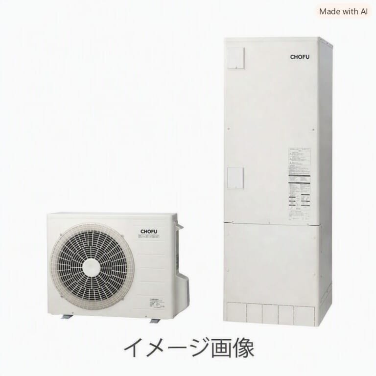 CHOFU　エコキュート　フルオートタイプ370L(3～5人）/  460L(4～7人)　角型　（本体、ﾘﾓｺﾝ、脚部ｶﾊﾞｰ）